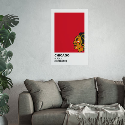 Chicago Professional Hockey Team Paint Swatch - Chicago Red