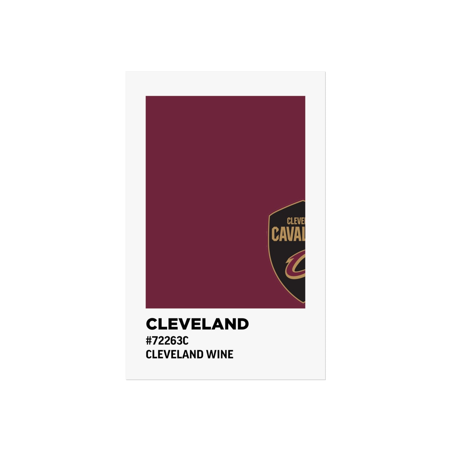 Cleveland Professional Basketball Team Paint Swatch - Cleveland Logo Wine