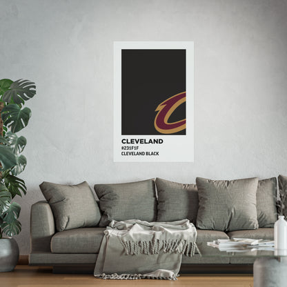 Cleveland Professional Basketball Team Paint Swatch - Cleveland Logo Black