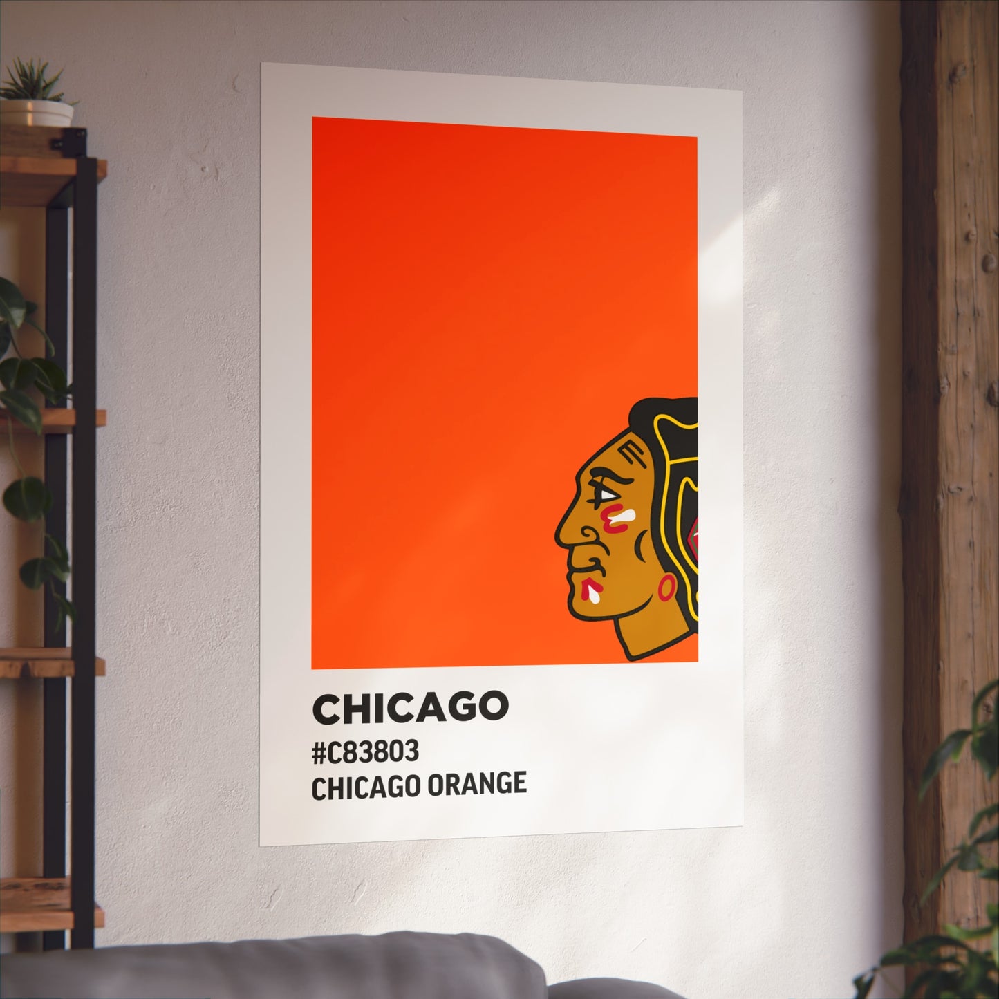 Chicago Professional Hockey Team Paint Swatch - Chicago Orange