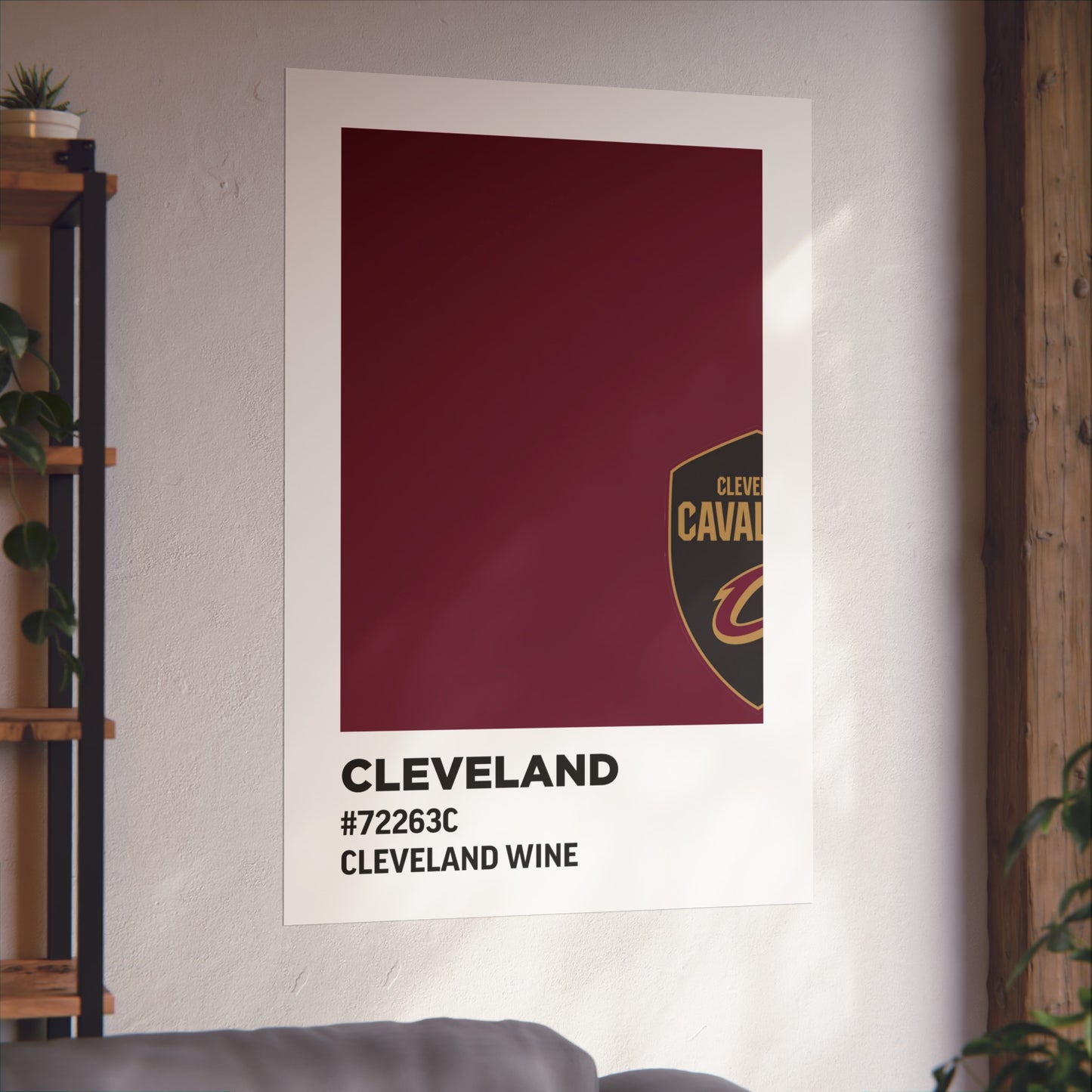 Cleveland Professional Basketball Team Paint Swatch - Cleveland Logo Wine