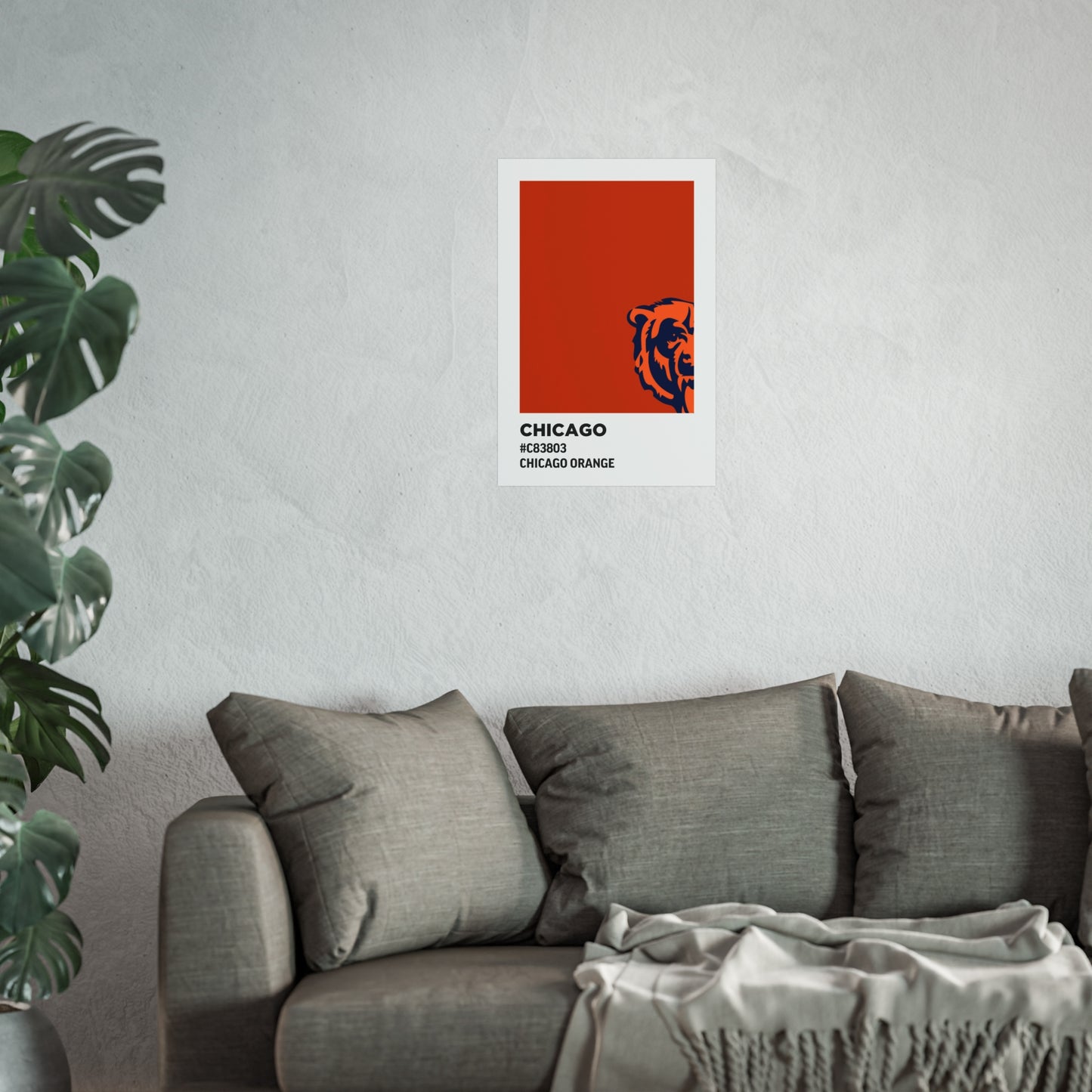 Chicago Professional Football Team Paint Swatch - Primary Logo Chicago Orange