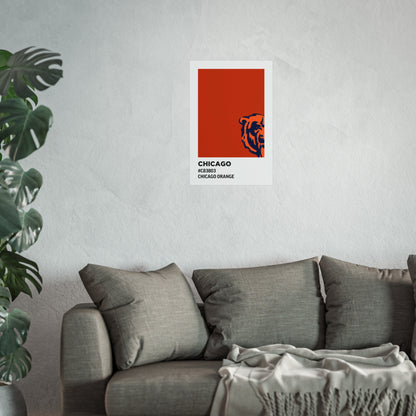 Chicago Professional Football Team Paint Swatch - Primary Logo Chicago Orange