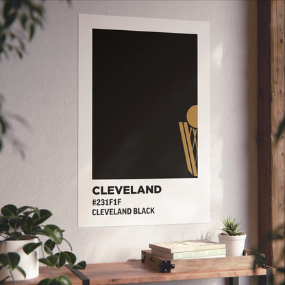 Cleveland Professional Basketball Team Paint Swatch - Cleveland Logo Gold