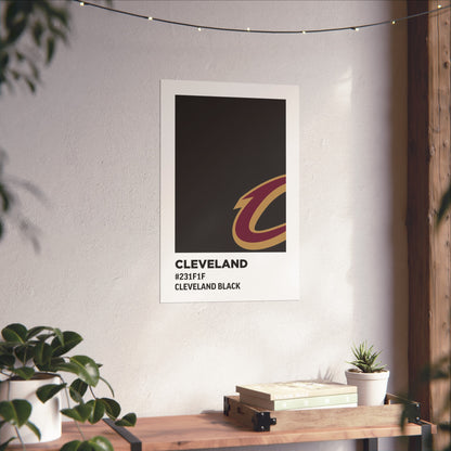 Cleveland Professional Basketball Team Paint Swatch - Cleveland Logo Black