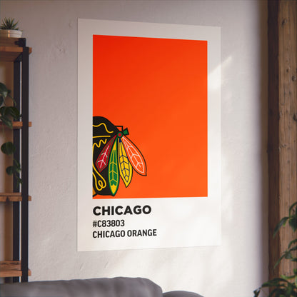 Chicago Professional Hockey Team Paint Swatch - Chicago Feathers Orange