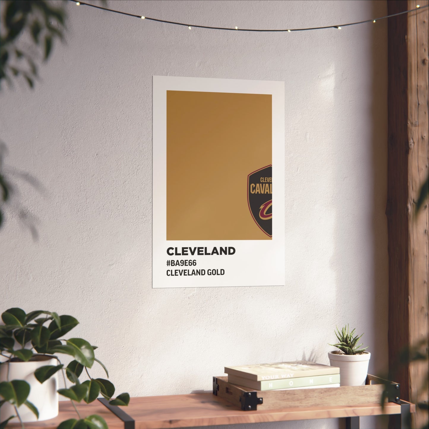 Cleveland Professional Basketball Team Paint Swatch - Cleveland Logo Gold