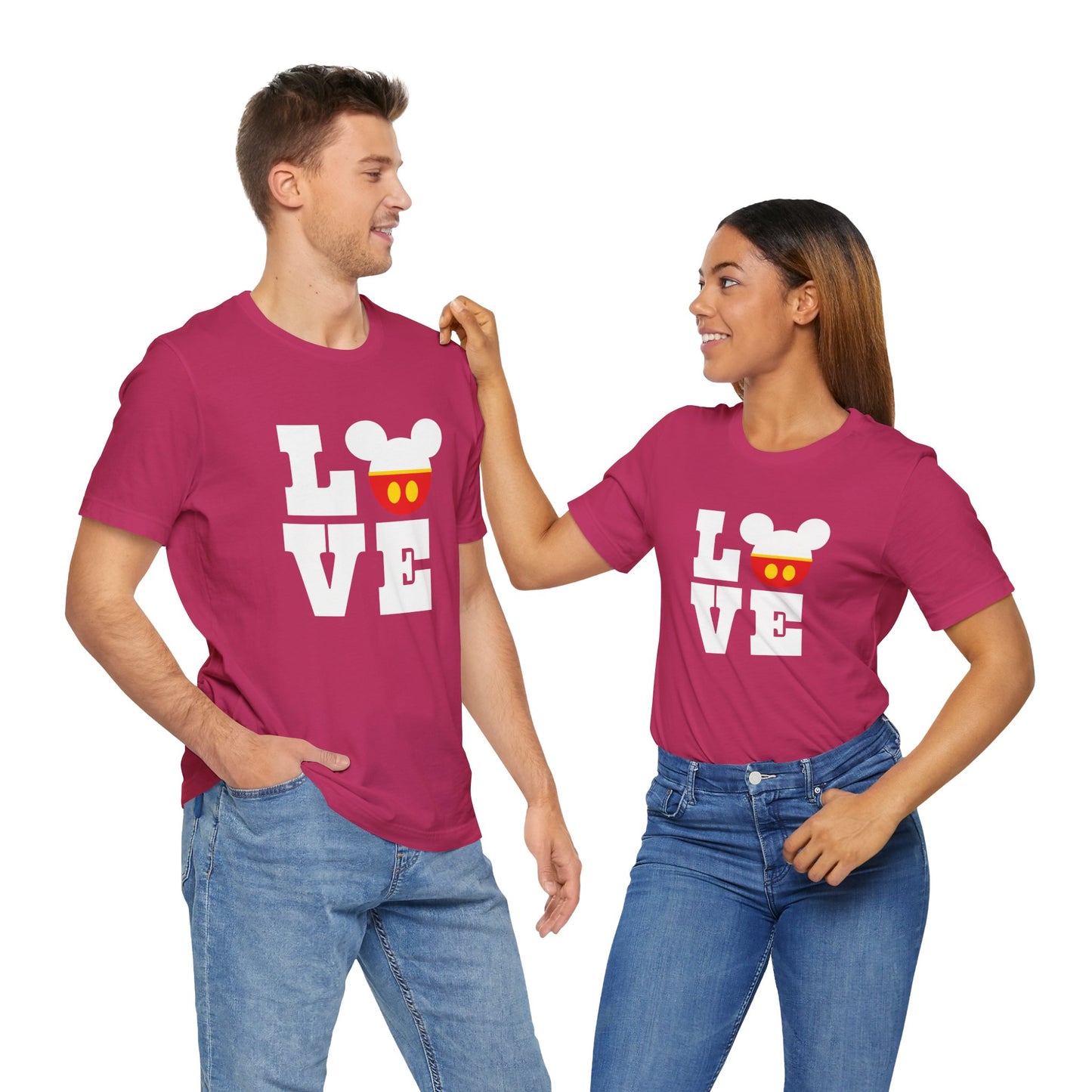 Love Mickey - White Unisex Jersey Short Sleeve Tee