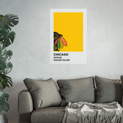 Chicago Professional Hockey Team Paint Swatch - Chicago Feathers Yellow