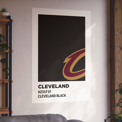 Cleveland Professional Basketball Team Paint Swatch - Cleveland Logo Black