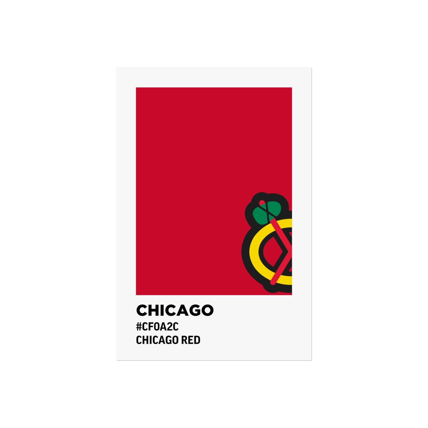 Chicago Professional Hockey Team Paint Swatch - Chicago Secondary Logo Red