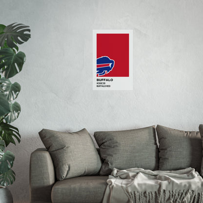 Buffalo Professional Football Team Paint Swatch - Primary Logo Buffalo Red