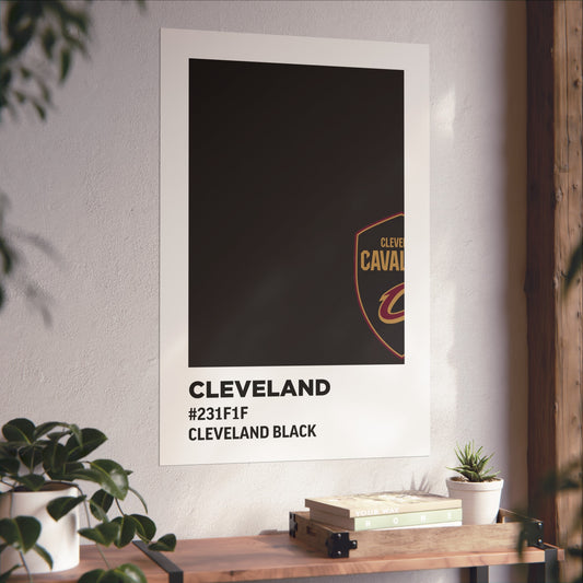 Cleveland Professional Basketball Team Paint Swatch - Cleveland Logo Black