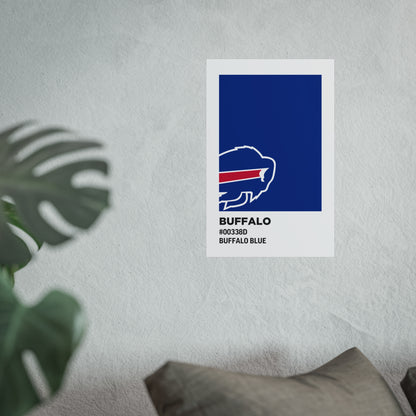 Buffalo Professional Football Team Paint Swatch - Primary Logo Buffalo Blue