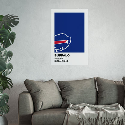 Buffalo Professional Football Team Paint Swatch - Primary Logo Buffalo Blue