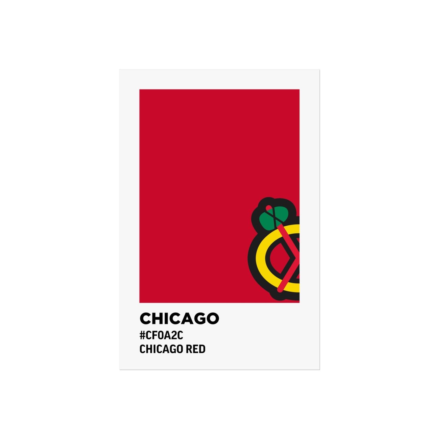 Chicago Professional Hockey Team Paint Swatch - Chicago Secondary Logo Red