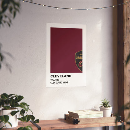 Cleveland Professional Basketball Team Paint Swatch - Cleveland Logo Wine