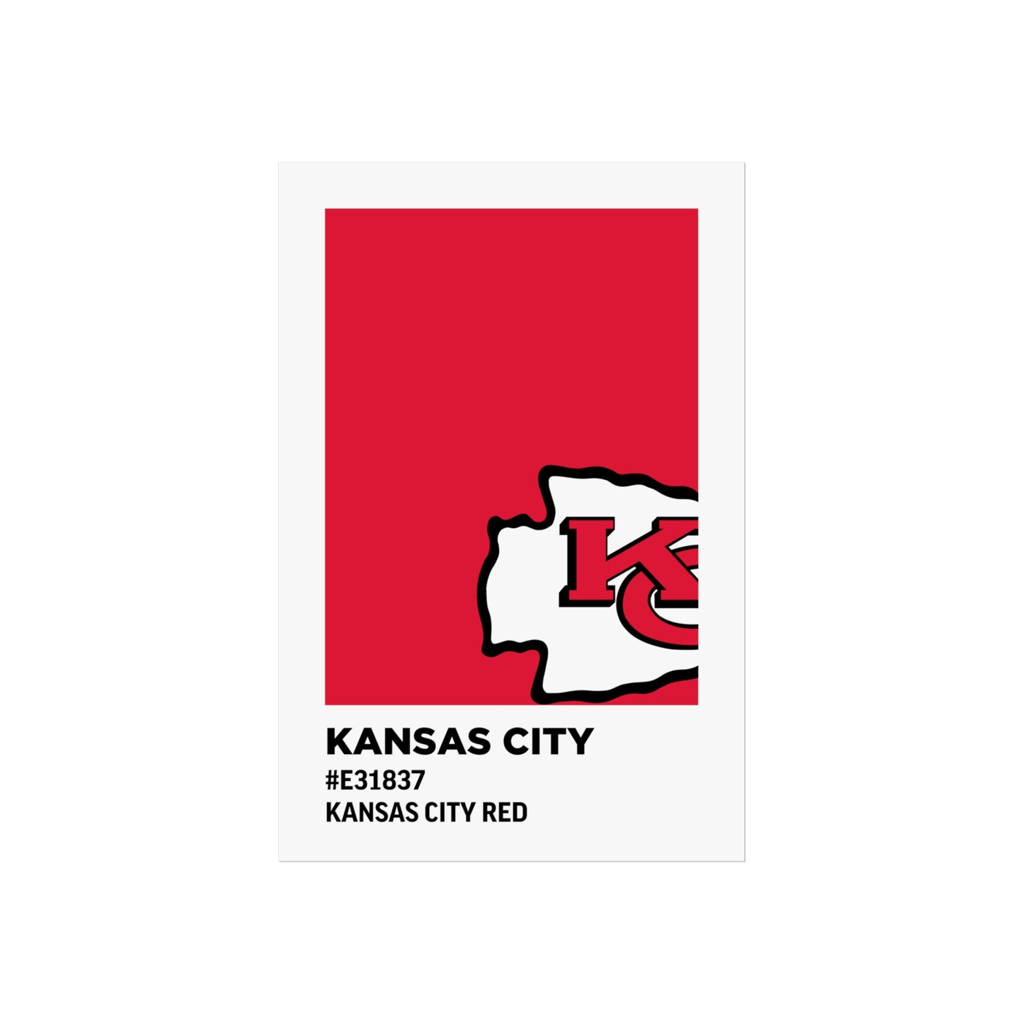 Kansas City Professional Football Team Paint Swatch - Primary Logo Kansas City Red