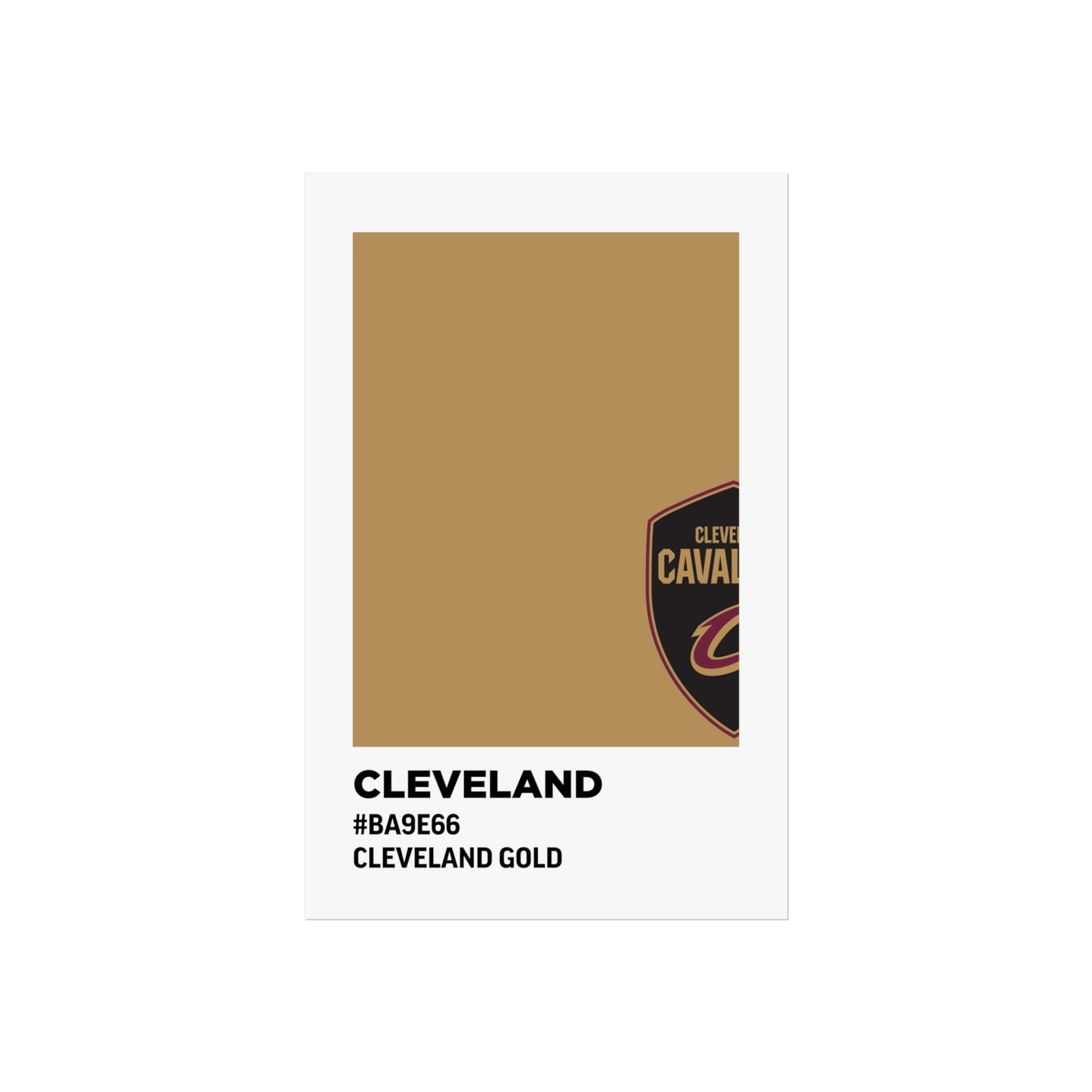 Cleveland Professional Basketball Team Paint Swatch - Cleveland Logo Gold