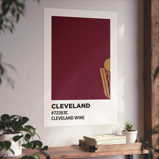 Cleveland Professional Basketball Team Paint Swatch - Cleveland Logo Wine