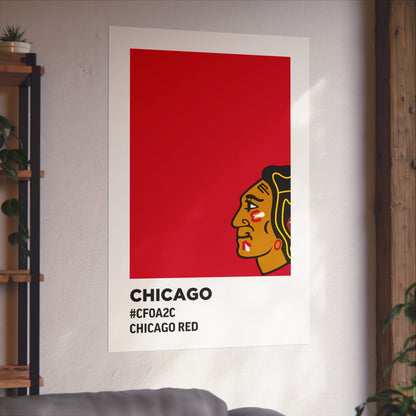 Chicago Professional Hockey Team Paint Swatch - Chicago Red