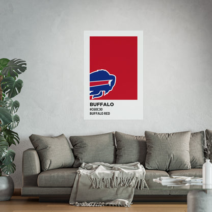 Buffalo Professional Football Team Paint Swatch - Primary Logo Buffalo Red