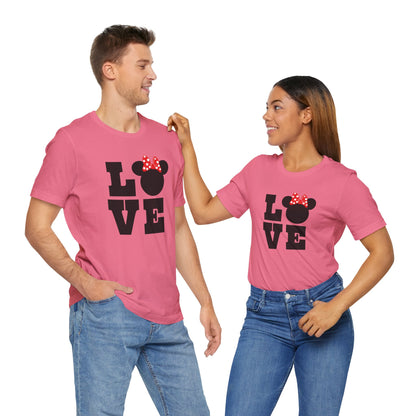 Love Minnie - Black Unisex Jersey Short Sleeve Tee