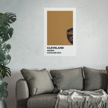 Cleveland Professional Basketball Team Paint Swatch - Cleveland Logo Gold