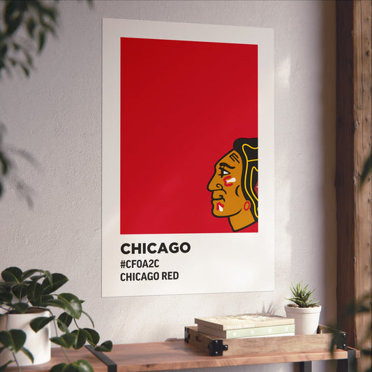 Chicago Professional Hockey Team Paint Swatch - Chicago Red