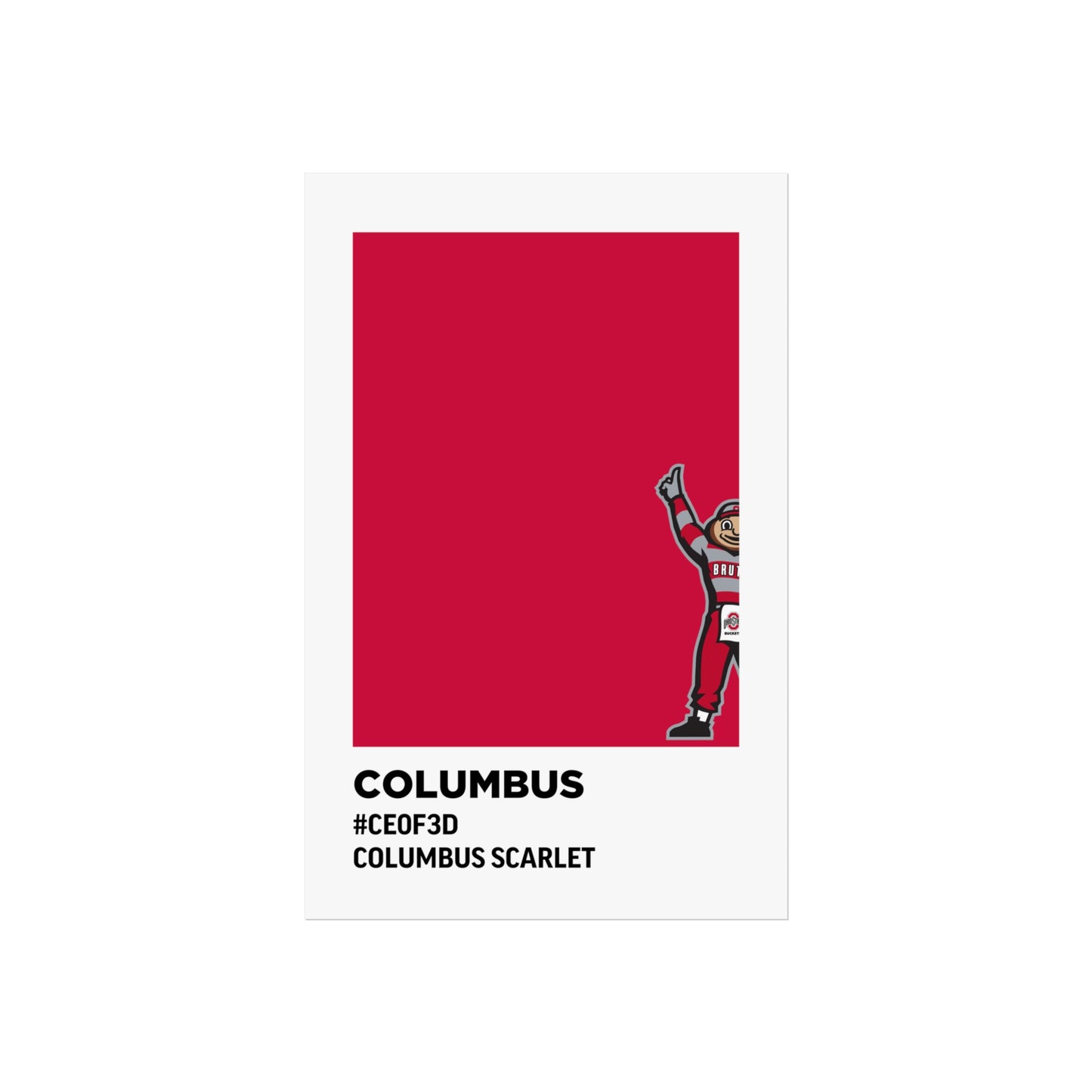 Ohio State University Team Paint Swatch - Brutus - Columbus Scarlet