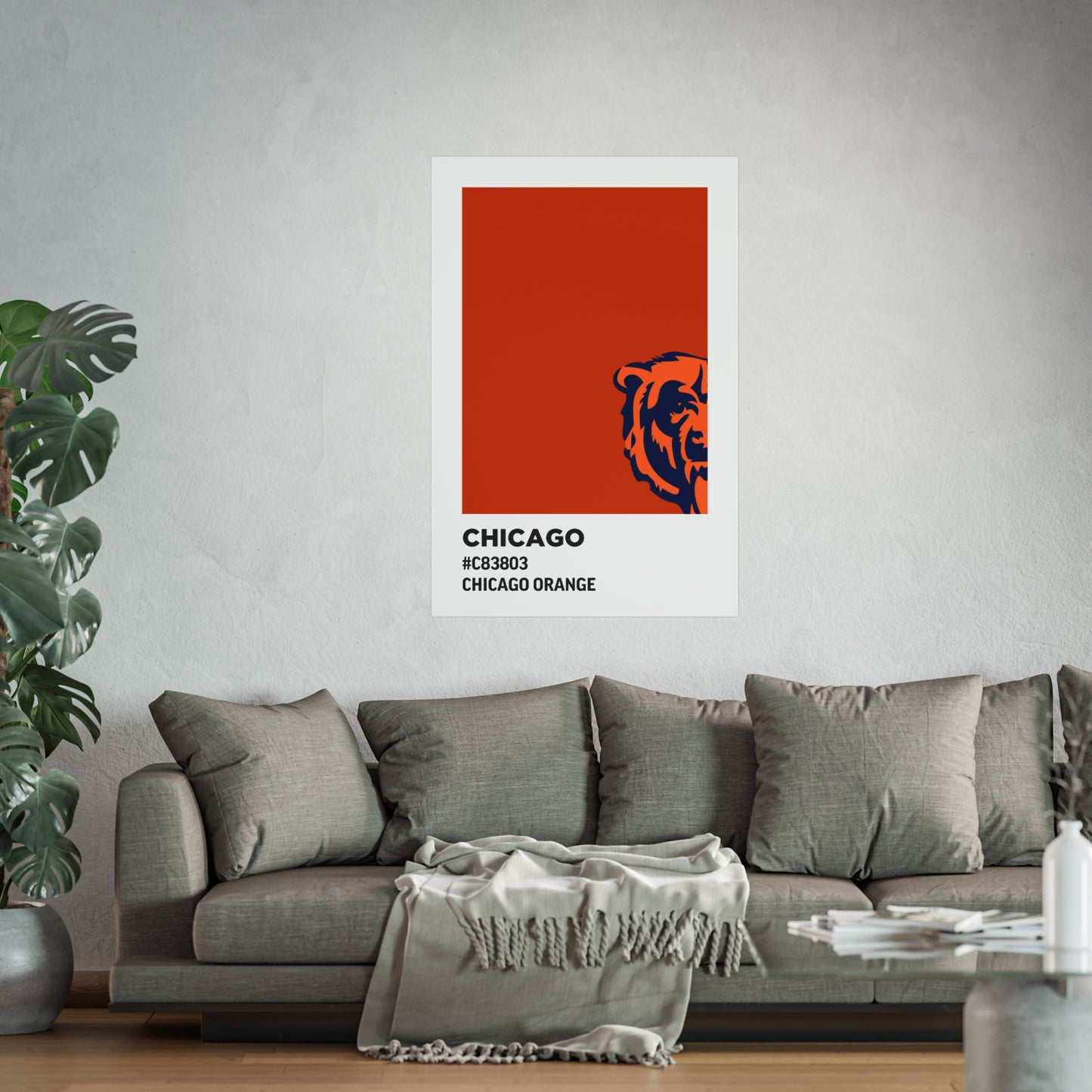 Chicago Professional Football Team Paint Swatch - Primary Logo Chicago Orange