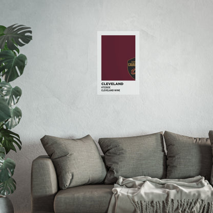 Cleveland Professional Basketball Team Paint Swatch - Cleveland Logo Wine