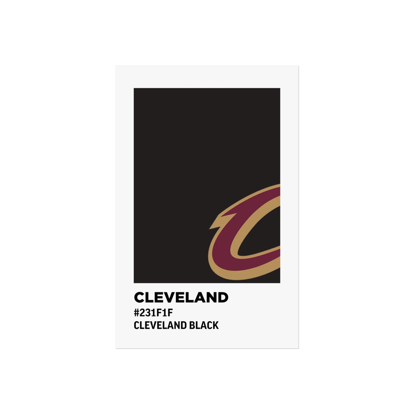 Cleveland Professional Basketball Team Paint Swatch - Cleveland Logo Black