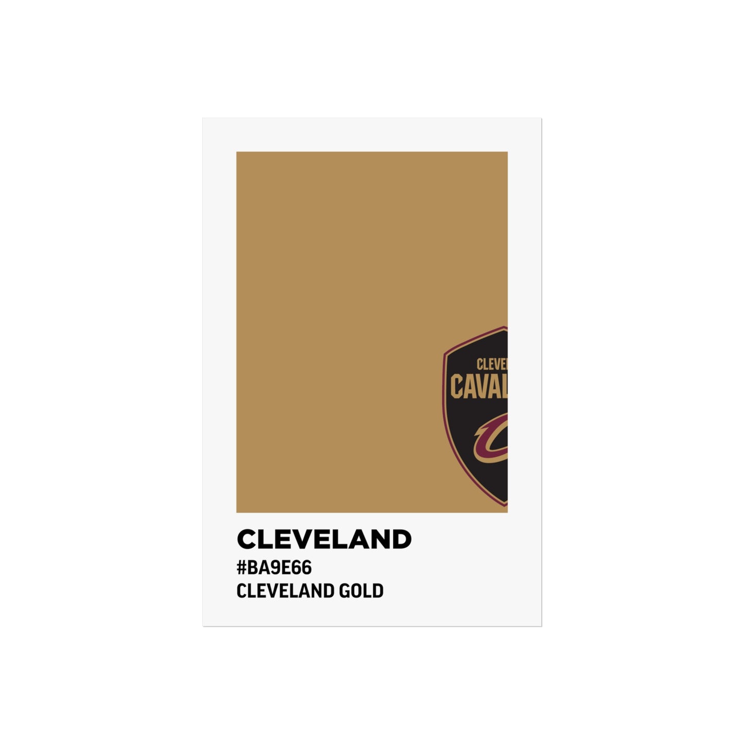 Cleveland Professional Basketball Team Paint Swatch - Cleveland Logo Gold