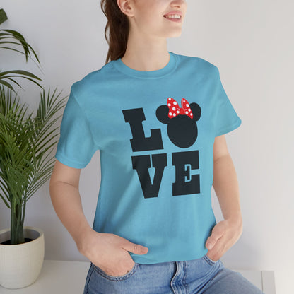 Love Minnie - Black Unisex Jersey Short Sleeve Tee