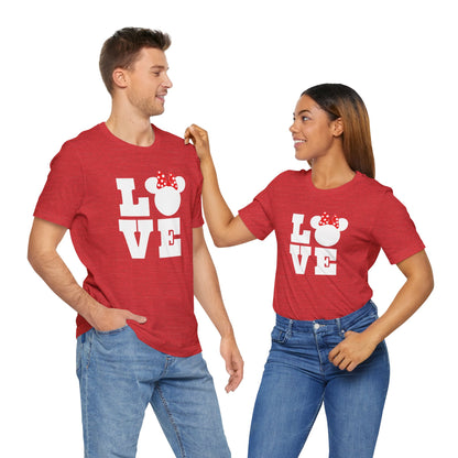 Love Minnie - White Unisex Jersey Short Sleeve Tee