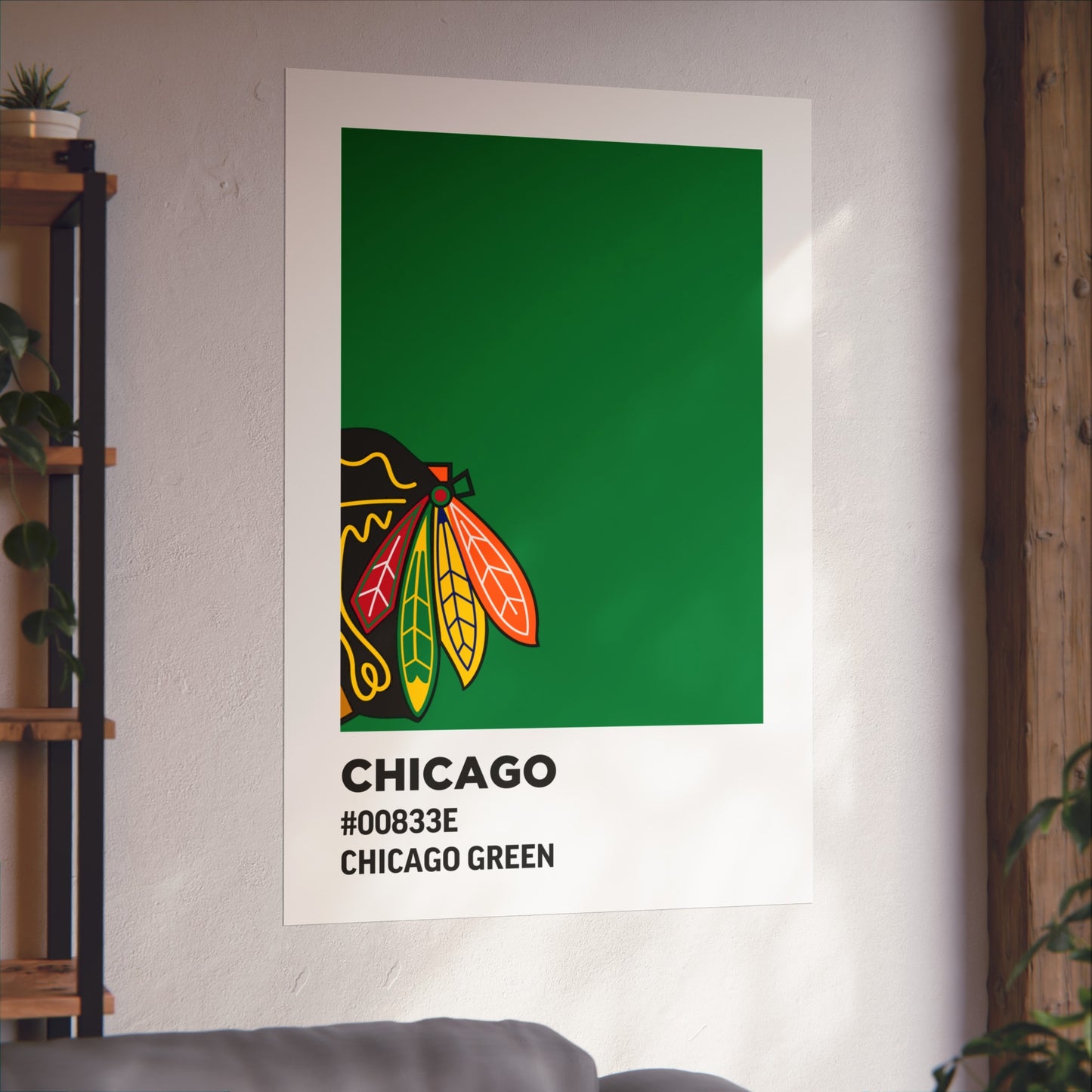 Chicago Professional Hockey Team Paint Swatch - Chicago Feathers Green