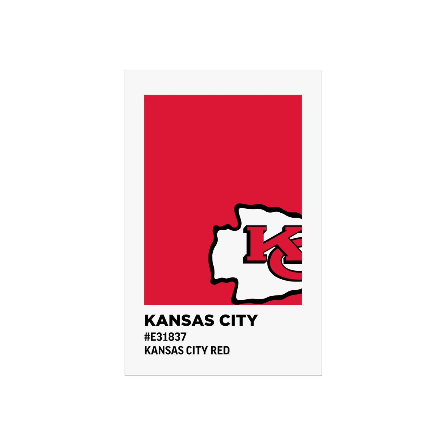 Kansas City Professional Football Team Paint Swatch - Primary Logo Kansas City Red