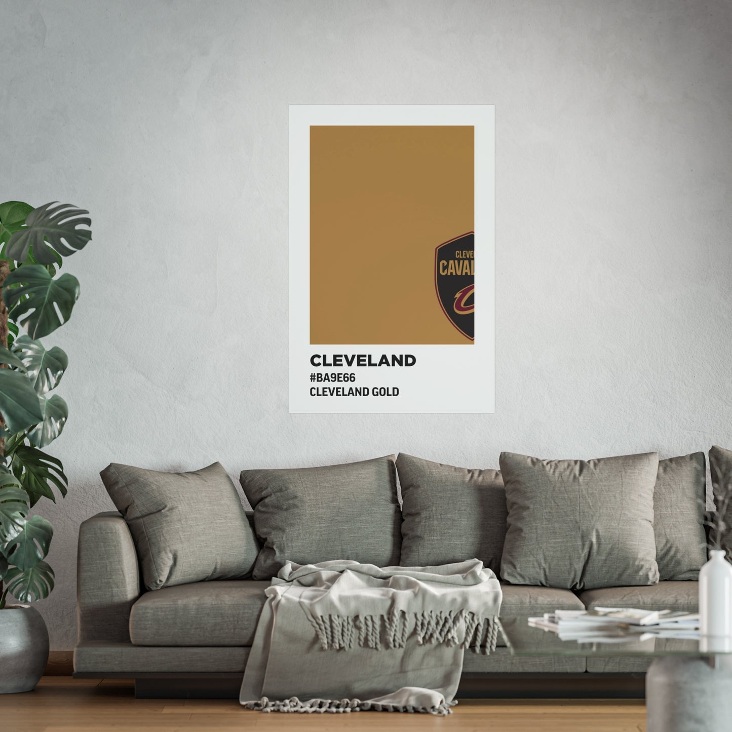 Cleveland Professional Basketball Team Paint Swatch - Cleveland Logo Gold