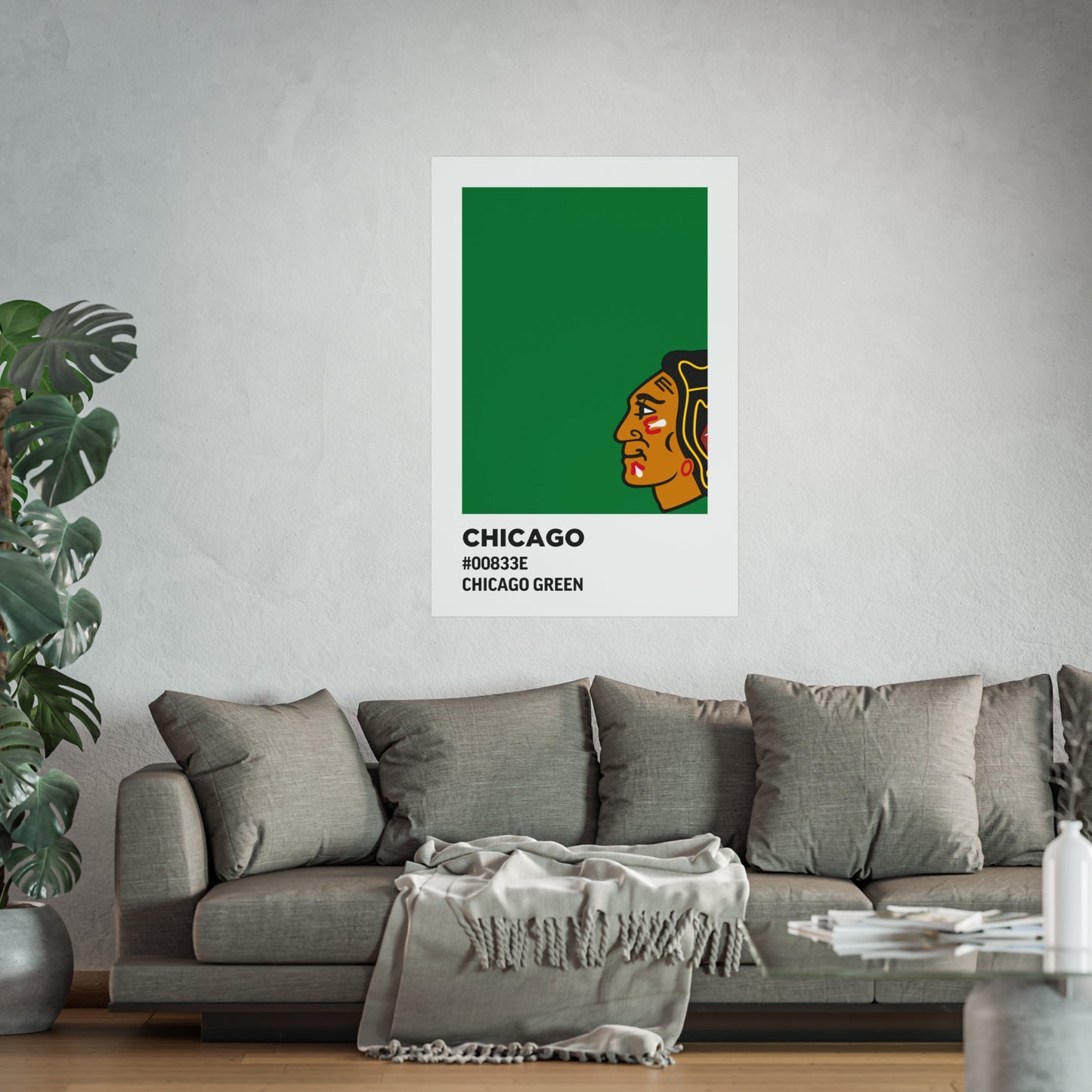 Chicago Professional Hockey Team Paint Swatch - Chicago Green