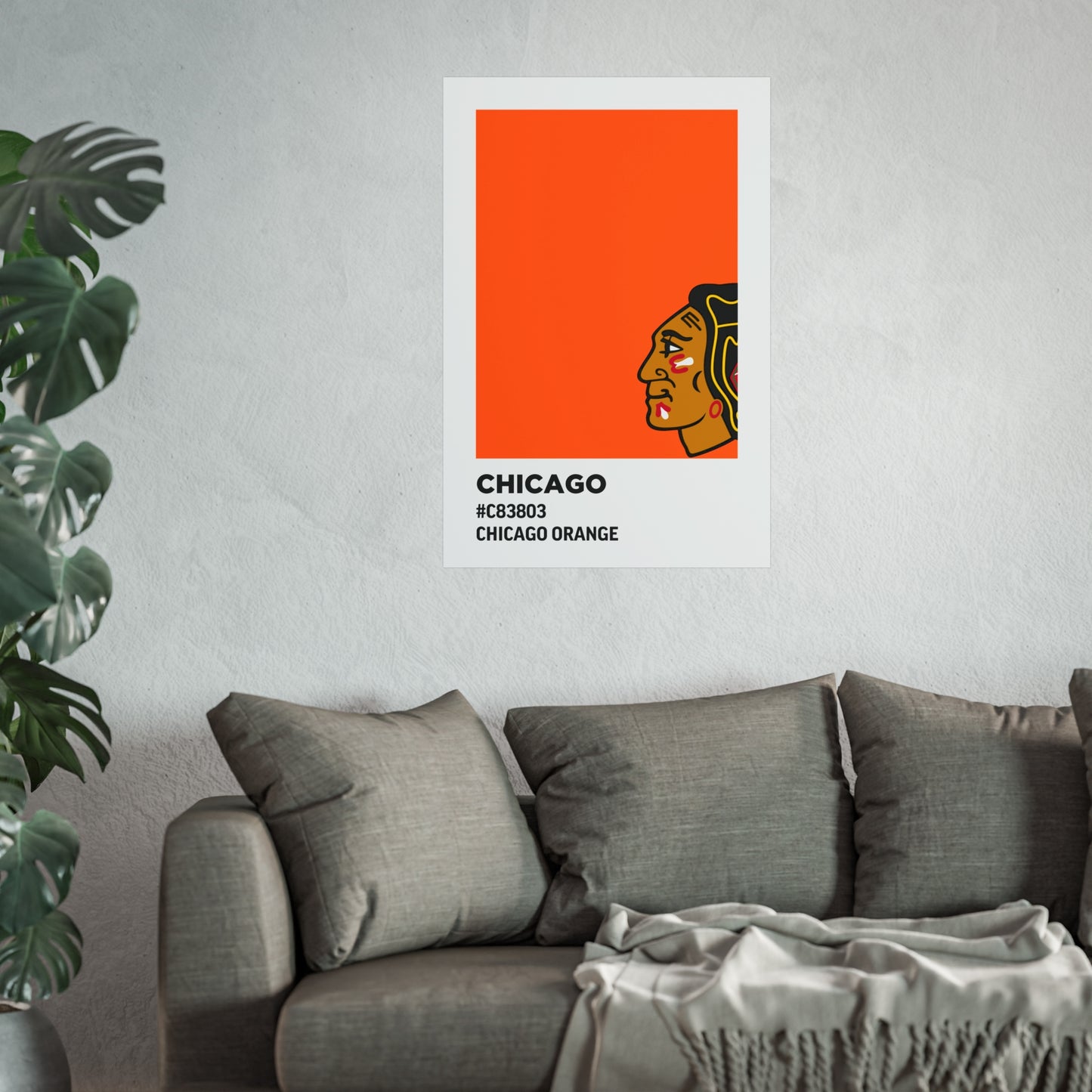 Chicago Professional Hockey Team Paint Swatch - Chicago Orange