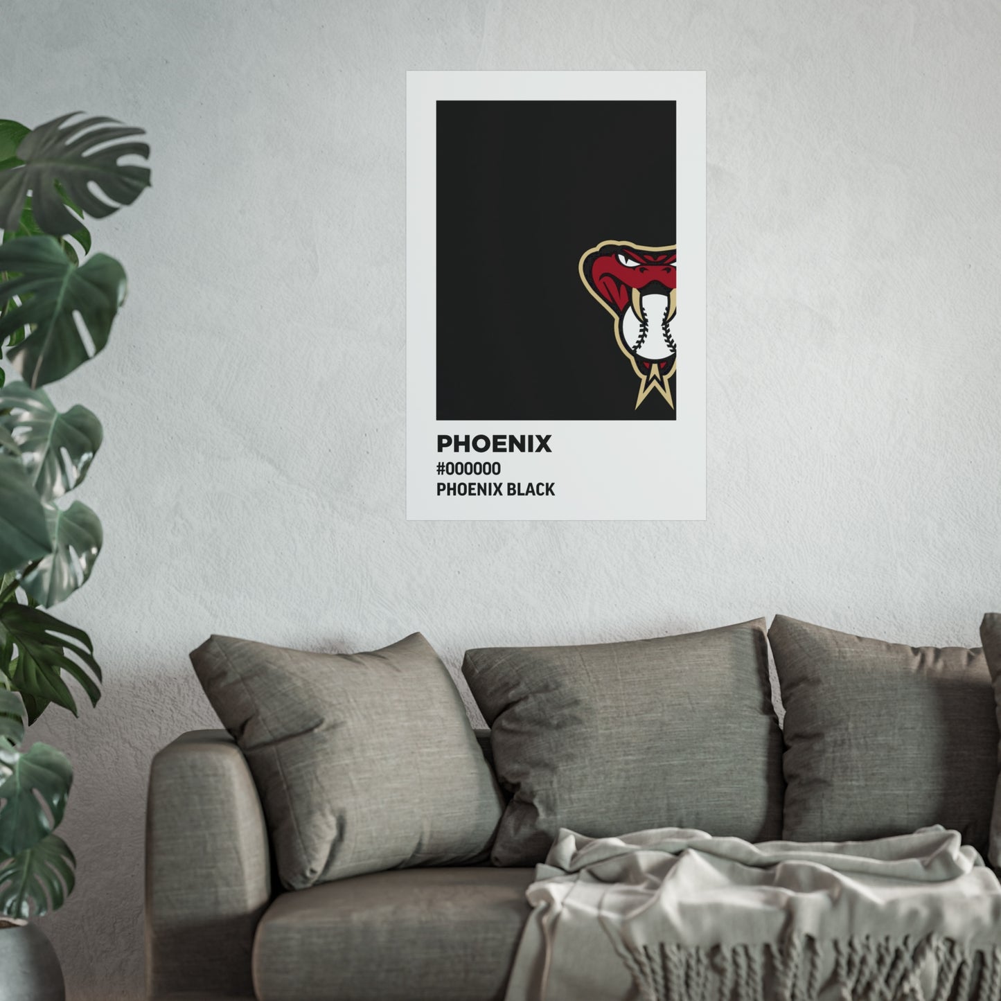 Arizona Baseball Team Paint Swatch - Phoenix - Diamondbacks - Black