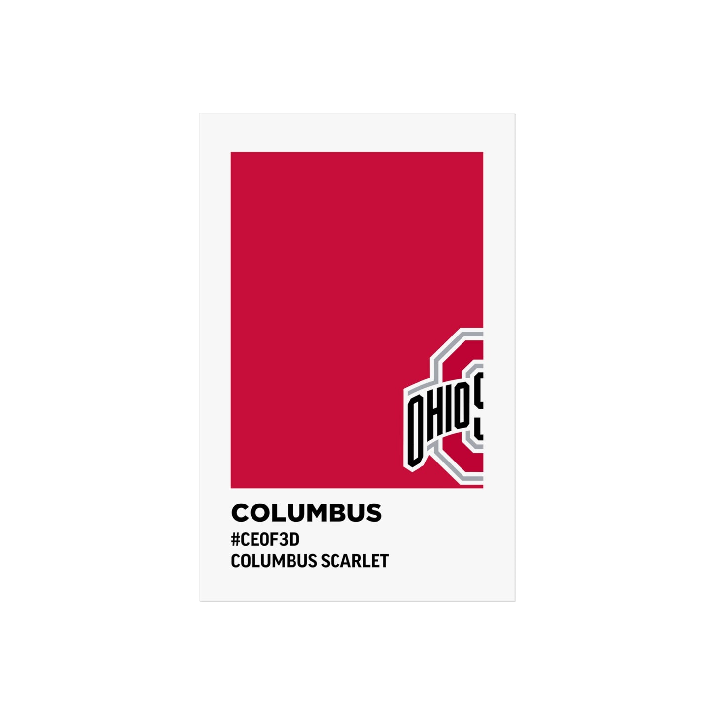 Ohio State University Team Paint Swatch - Primary Logo - Columbus Scarlet