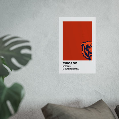 Chicago Professional Football Team Paint Swatch - Primary Logo Chicago Orange