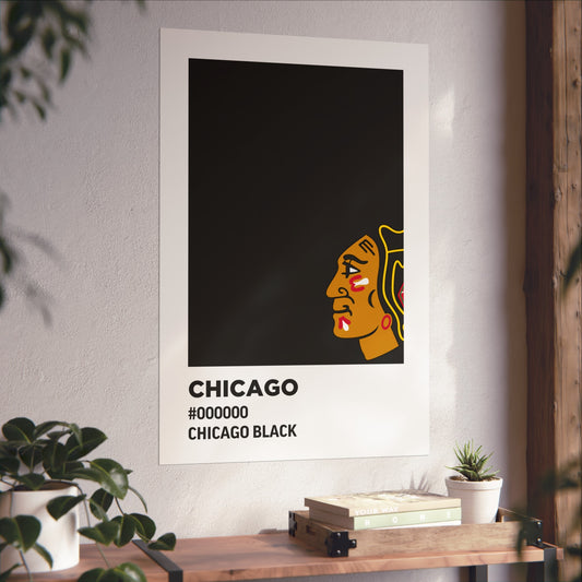 Chicago Professional Hockey Team Paint Swatch - Chicago Black