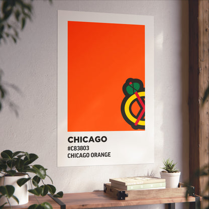 Chicago Professional Hockey Team Paint Swatch - Chicago Secondary Logo Orange