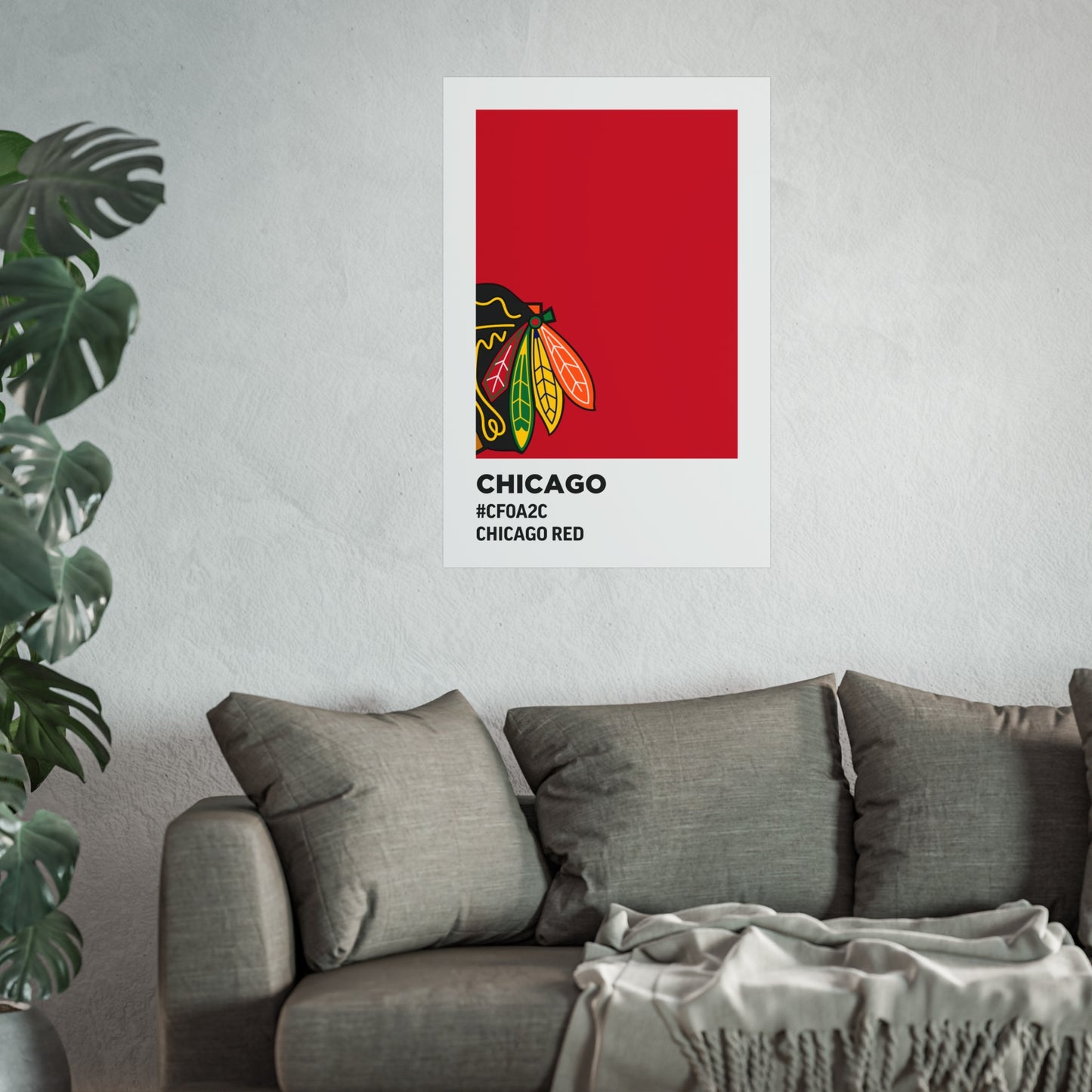 Chicago Professional Hockey Team Paint Swatch - Chicago Feathers Red