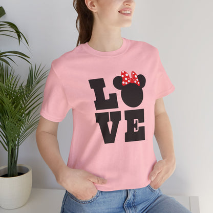 Love Minnie - Black Unisex Jersey Short Sleeve Tee