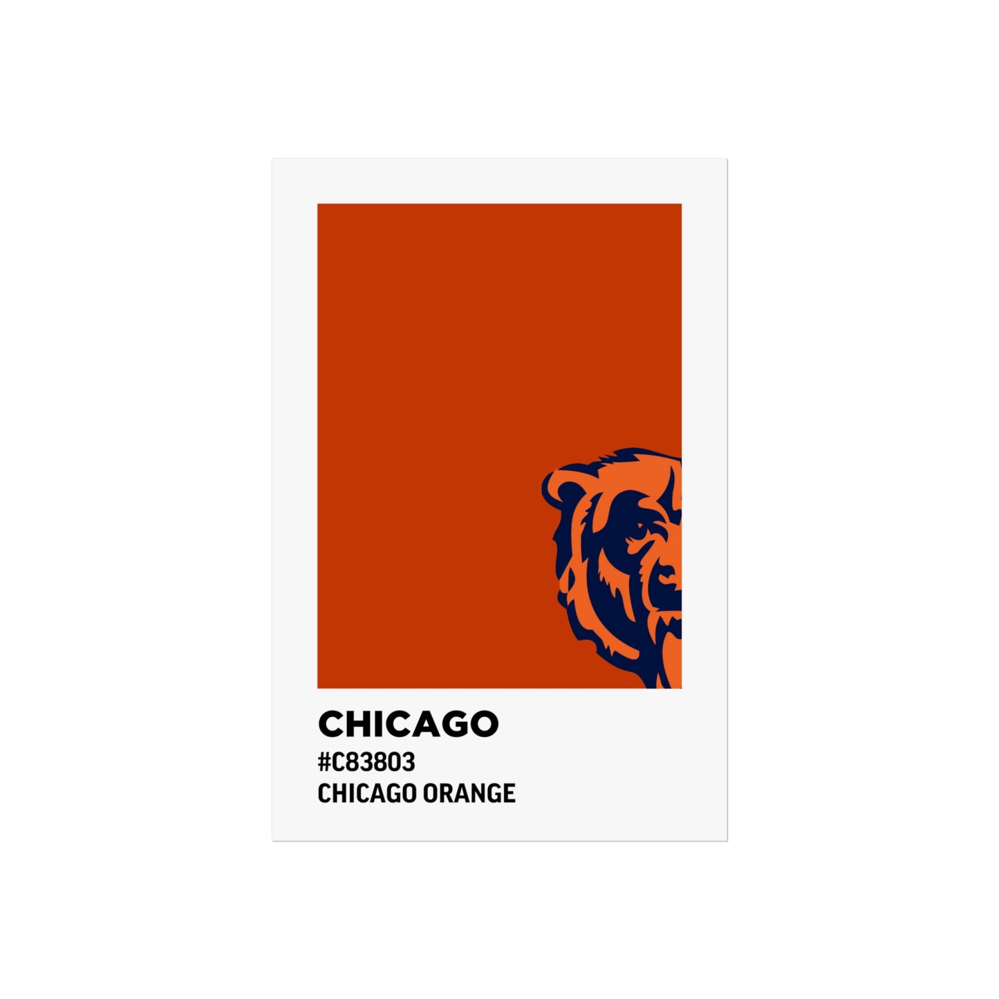 Chicago Professional Football Team Paint Swatch - Primary Logo Chicago Orange