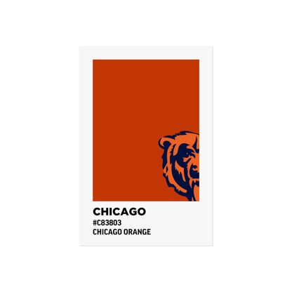 Chicago Professional Football Team Paint Swatch - Primary Logo Chicago Orange